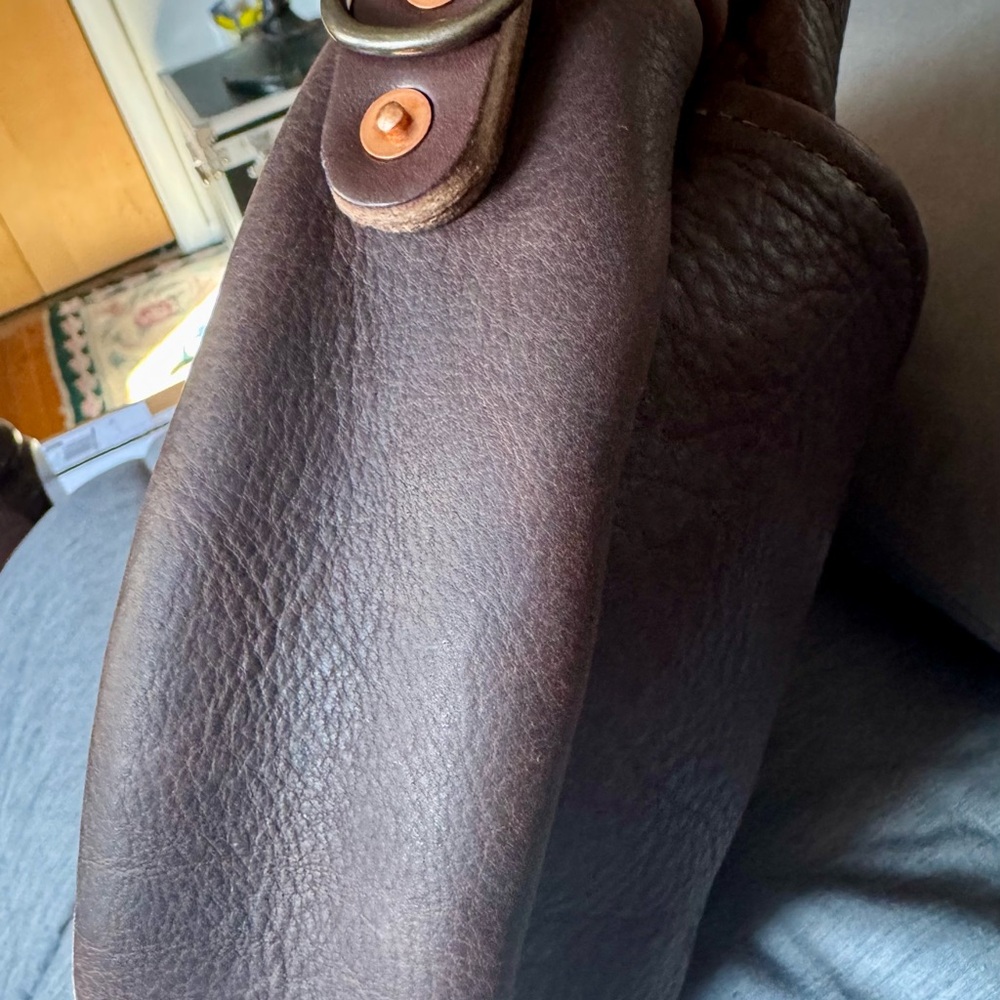 Go Forth Goods Large Mocha Maple Leather Crossbody Bag - Picture 4 of 5